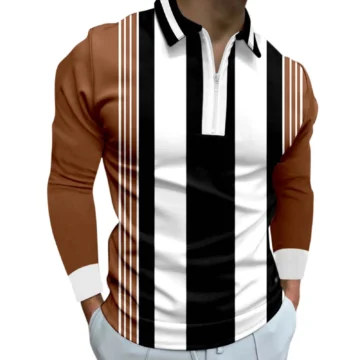 Autumn Men's Stripe Polo Shirt - Casual Fit 2