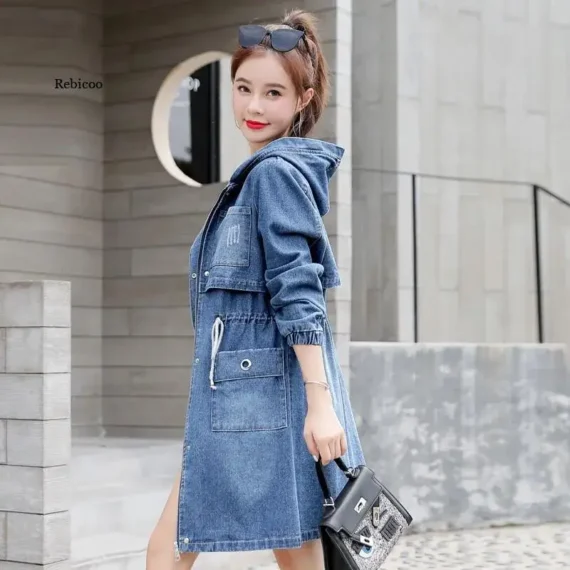 Korean Hooded Denim Jacket for Women 3 | PricZone