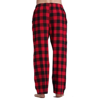 Red Plaid Cozy Men's Lounge Pajama Pants 2