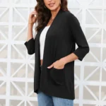 Womens Mid Length Knit Cardigan with Pockets 2 | PricZone