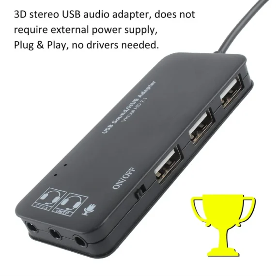 3 Port USB Hub Sound Card for PC 2 | PricZone