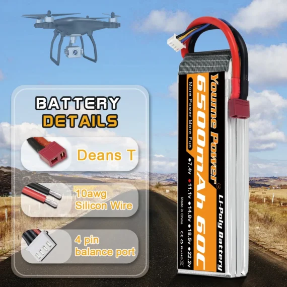 Youme 3S 6500mAh Lipo Battery 60C XT60EC5 5 | PricZone