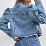 Puff Sleeve Denim Jacket 2024 Womens 2 | PricZone