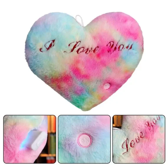 LED Heart Pillow Glow Soft Cute 14in 3 | PricZone