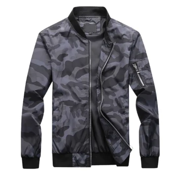 Camo Zip Bomber Jacket for Men | PricZone