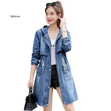 Korean Hooded Denim Jacket for Women | PricZone