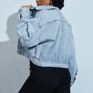 Chic Short Denim Jacket - Women's Crop Top Coat 2