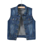 Sleeveless Denim Crop Vest for Women 2 | PricZone