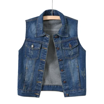 Sleeveless Denim Crop Vest for Women 2