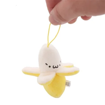 Mini Banana Plush Keychain - Cute & Soft