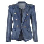 Slim Blue Denim Blazer for Women 5 | PricZone