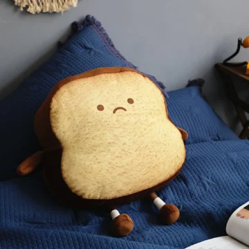 Cute Kawaii Toast Plush Pillow - Soft Bedroom Decor 2