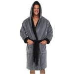 Mens Plush Warm Long Robe Kimono 4 | PricZone