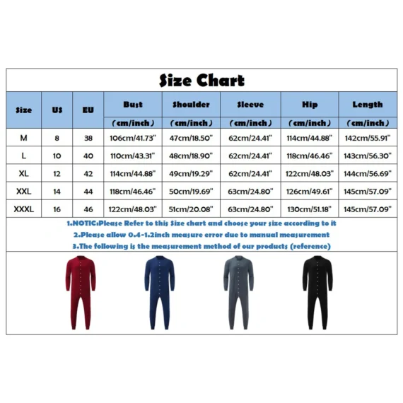 Autumn Winter Mens Casual Jumpsuit PJs 6 | PricZone