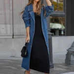 Vintage Midi Denim Trench Coat for Women 2 | PricZone