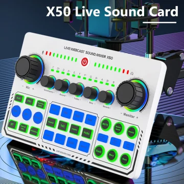 X50 RGB Bluetooth DJ Mixer Live Stream Sound | PricZone