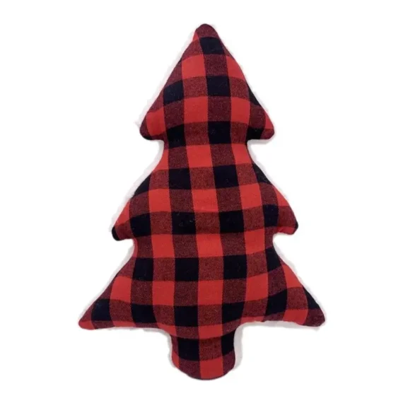 Red Plaid Christmas Tree Pillow Cozy Gift | PricZone