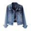 Chic Spring Denim Jacket – Women’s Ripped