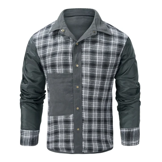 Winter Mens Plaid Bomber Jacket Warm Stylish 4 | PricZone