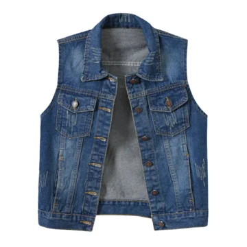 Sleeveless Denim Crop Vest for Women