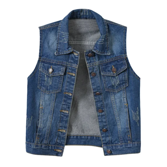 Sleeveless Denim Crop Vest for Women | PricZone