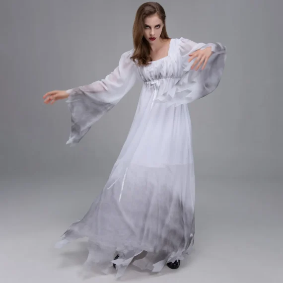 Ghost Bride Costume Scary Lace Gown | PricZone