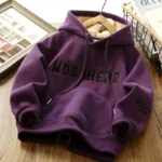 Winter Kids Thick Sweatshirt Clothes Autumn Boys Girls Lambs Wool Padded Warm Hoodies Big Children Letter Print Pullover Tops 3 | PricZone