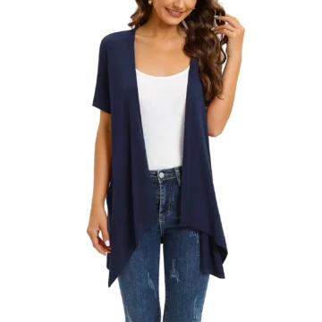 Chic Asymmetric Hem Open Front Cardigan | PricZone