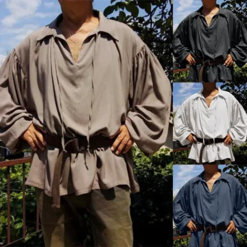 Vintage Pirate Shirt for Men Renaissance LARP Costume | PricZone