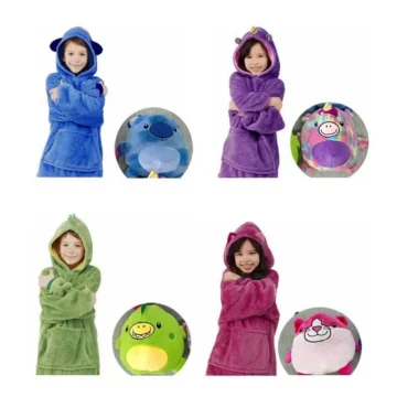 Kids Cartoon Hoodie Blanket Cozy Pullover Gift | PricZone