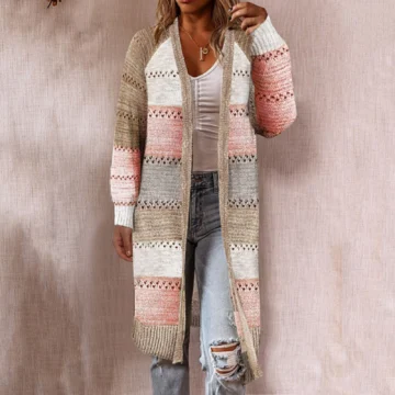 Boho Colorblock Long Cardigan for Women 2 | PricZone