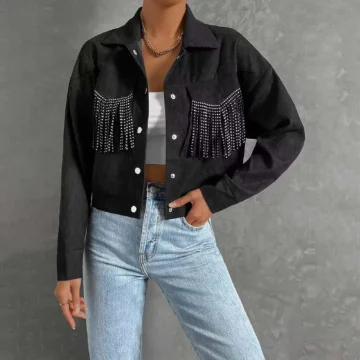 Tassel Denim Jacket - Women's Slim Fit 2