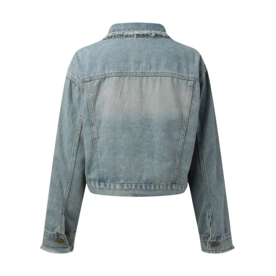 Retro Cropped Denim Jacket for Women 2 | PricZone