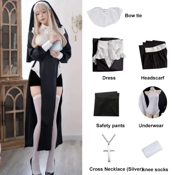 Adult Womens Nun Halloween Costume Fancy Dress Outfit 6 | PricZone