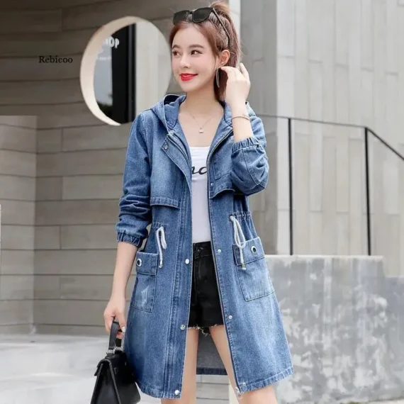 Korean Hooded Denim Jacket for Women 6 | PricZone