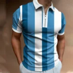 Stylish Striped Zip Polo Casual Trendy | PricZone