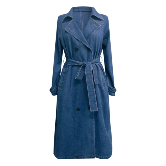 Vintage Double Breasted Denim Trench Coat 6 | PricZone