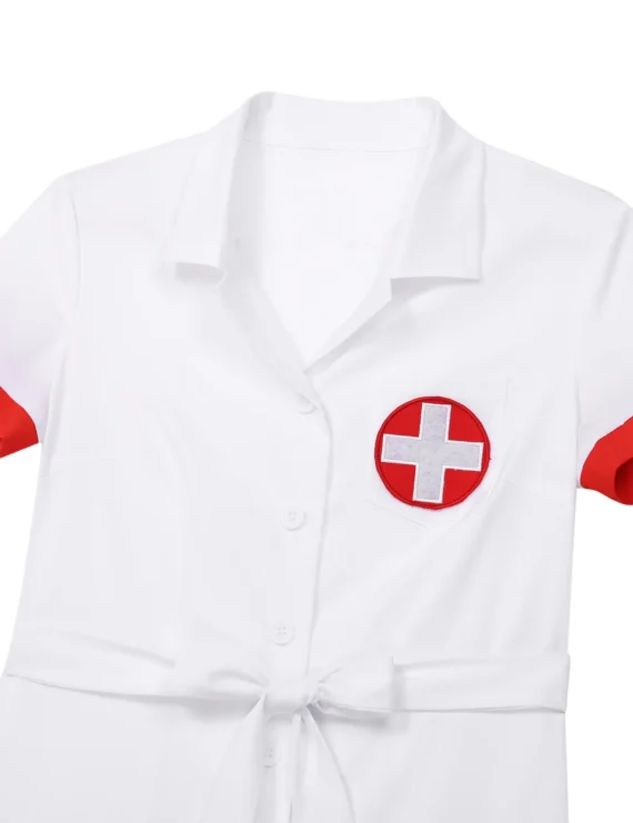 Sexy Nurse Roleplay Costume with Hat Belt 5 | PricZone