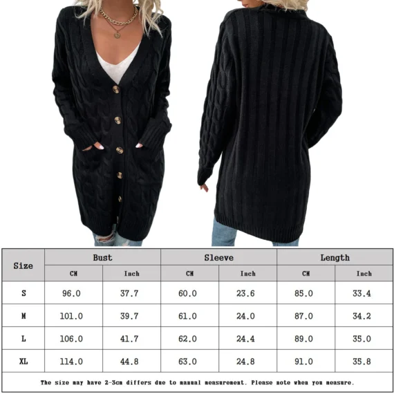 Chic V Neck Knit Cardigan for Women 6 | PricZone