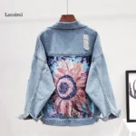 Boho Sequin Floral Denim Jacket for Women 2 | PricZone