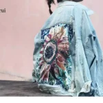 Boho Sequin Floral Denim Jacket for Women | PricZone