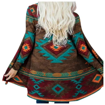 Boho Aztec Print Womens Cardigan Coat | PricZone