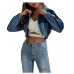 Spring Patchwork Denim Crop Jacket 3 | PricZone