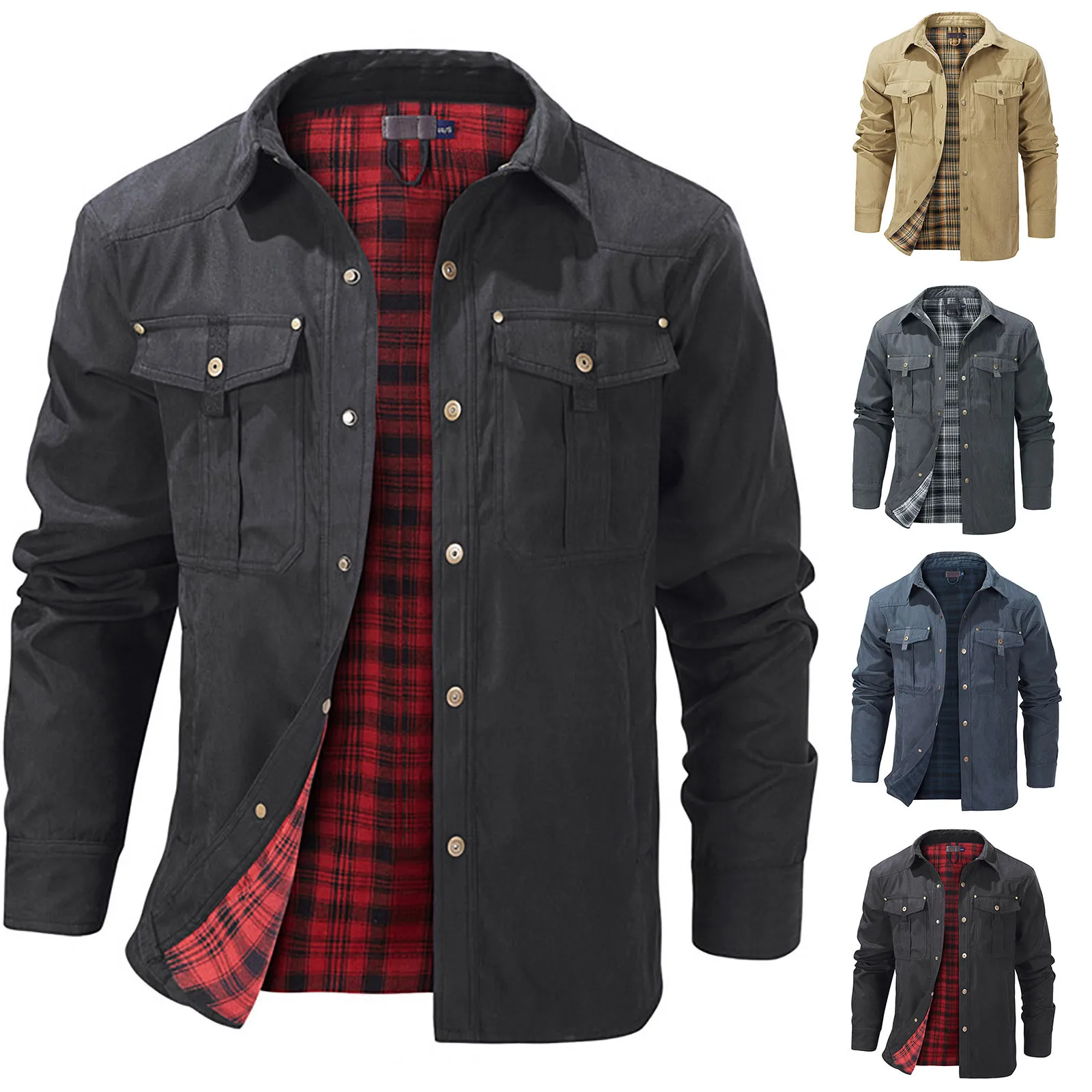 Winter Mens Plaid Bomber Jacket - Warm & Stylish