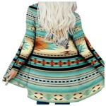 Boho Aztec Print Women's Cardigan Coat 3