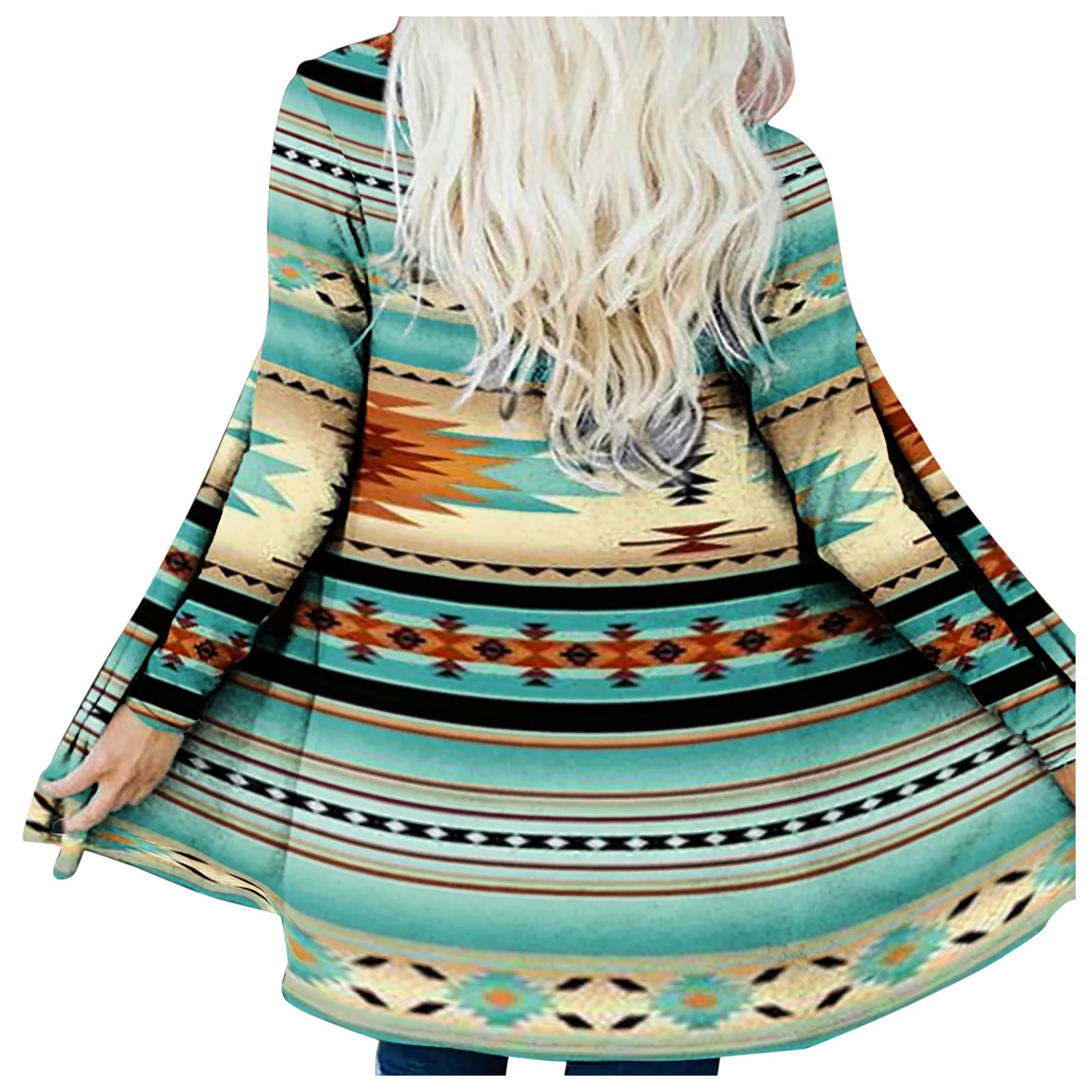 Boho Aztec Print Womens Cardigan Coat 3 Boho Aztec Print Women's Cardigan Coat 3