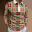 3D Christmas Plaid Long Sleeve Shirt