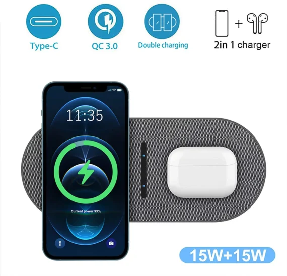 30W Dual Wireless Charger for Samsung iPhone 4 | PricZone