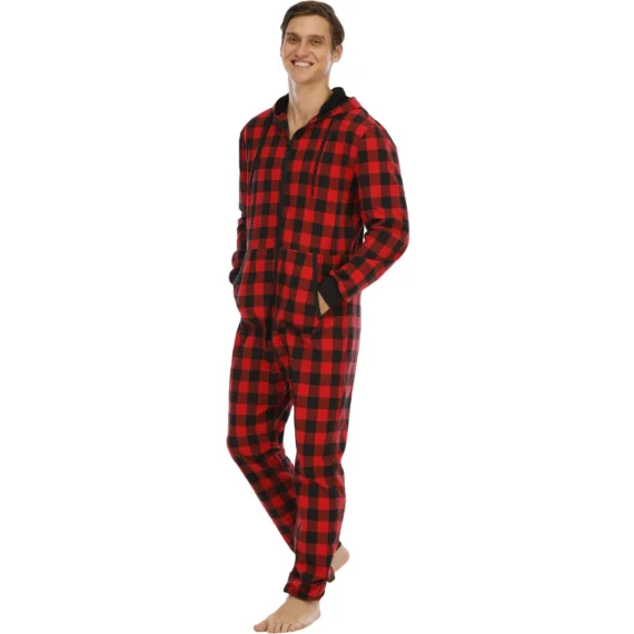 Hooded Mens Fleece Onesie Cozy Sleepwear 4 | PricZone