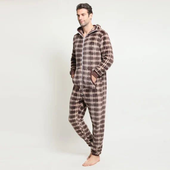 Hooded Mens Fleece Onesie Cozy Sleepwear 6 | PricZone